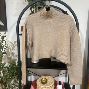 Elodie Beige Turtleneck  cropped Sweater size xl